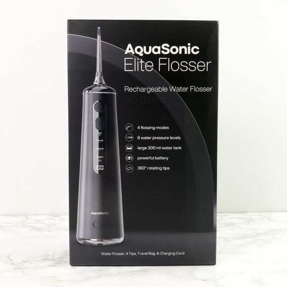 NIB Aquasonic Elite Rechargeable Water Flosser Oral Irrigator in Black - Picture 7 of 10